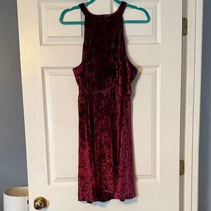 Xhilaration Velvet Mini Dress in Deep Red